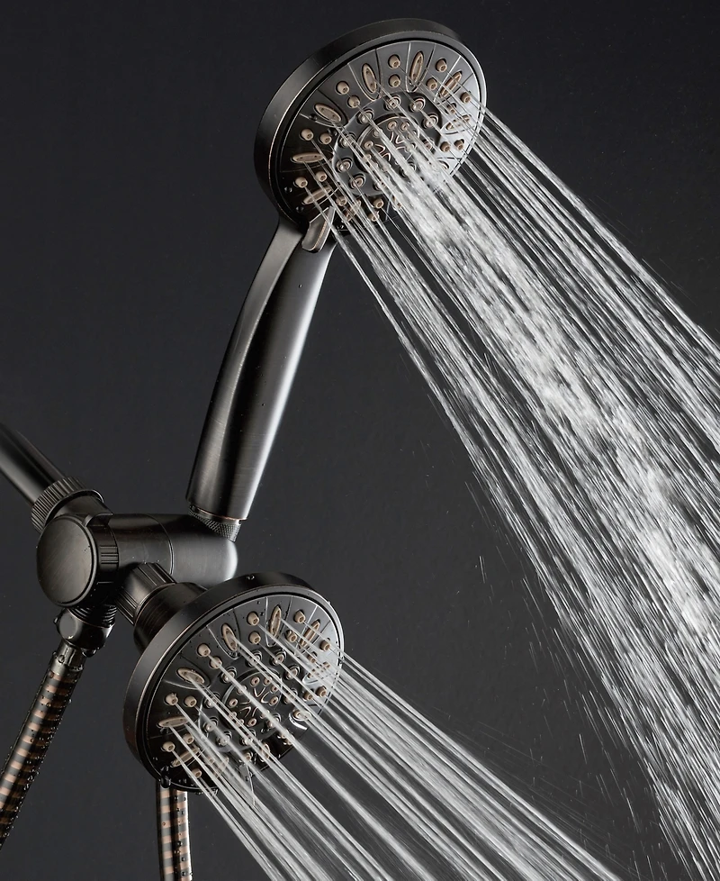 AquaDance High-Pressure 48-Setting Dual Shower Head Combo with Extra-long 6 Foot Hose