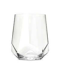 Viski Raye Faceted Crystal Wine Glass, Set of 2, 20 Oz