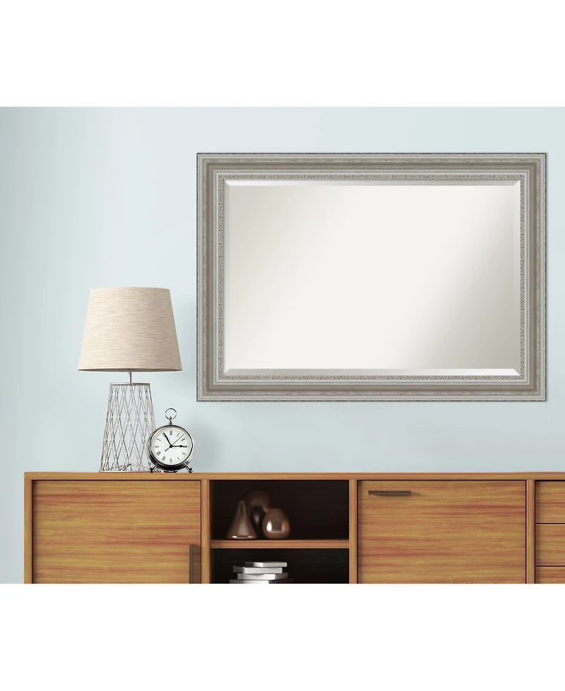 Amanti Art Parlor Silver-tone Framed Bathroom Vanity Wall Mirror