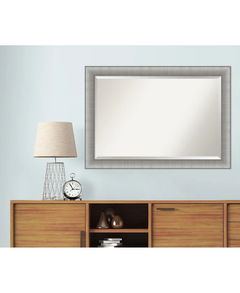 Amanti Art Elegant Brushed Framed Bathroom Vanity Wall Mirror