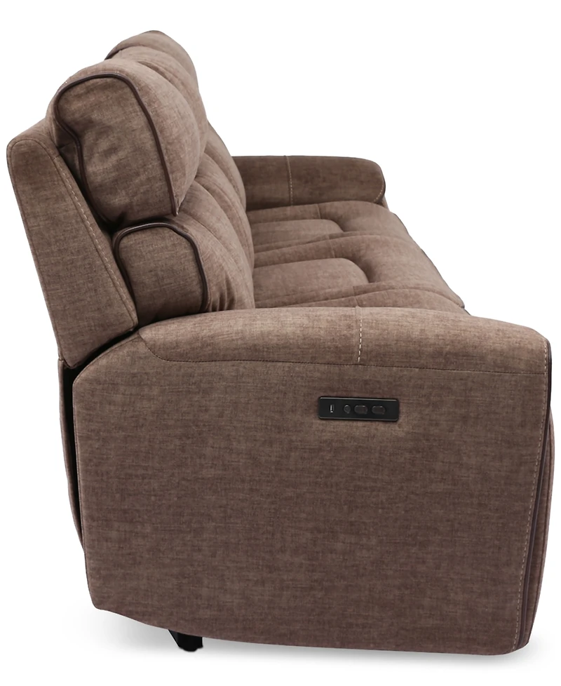 Closeout! Hutchenson 3-Pc. Fabric Sectional with 3 Power Recliners and Power Headrests