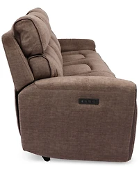 Closeout! Hutchenson 3-Pc. Fabric Sectional with 3 Power Recliners and Power Headrests
