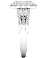 Diamond Oval Cluster Statement Ring (1/2 ct. t.w.) Sterling Silver
