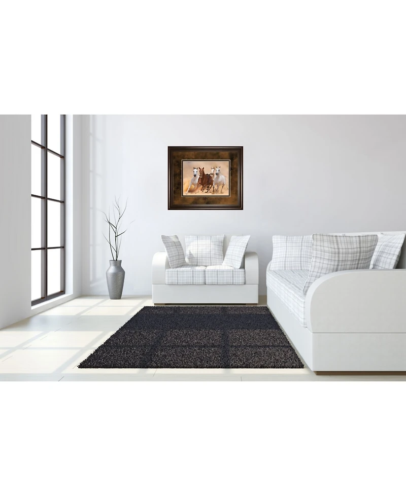 Classy Art Horses in Dust by Loya Ya Framed Print Wall Art, 34" x 40"