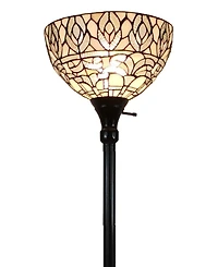 Amora Lighting Tiffany Style Torchiere Floor Lamp