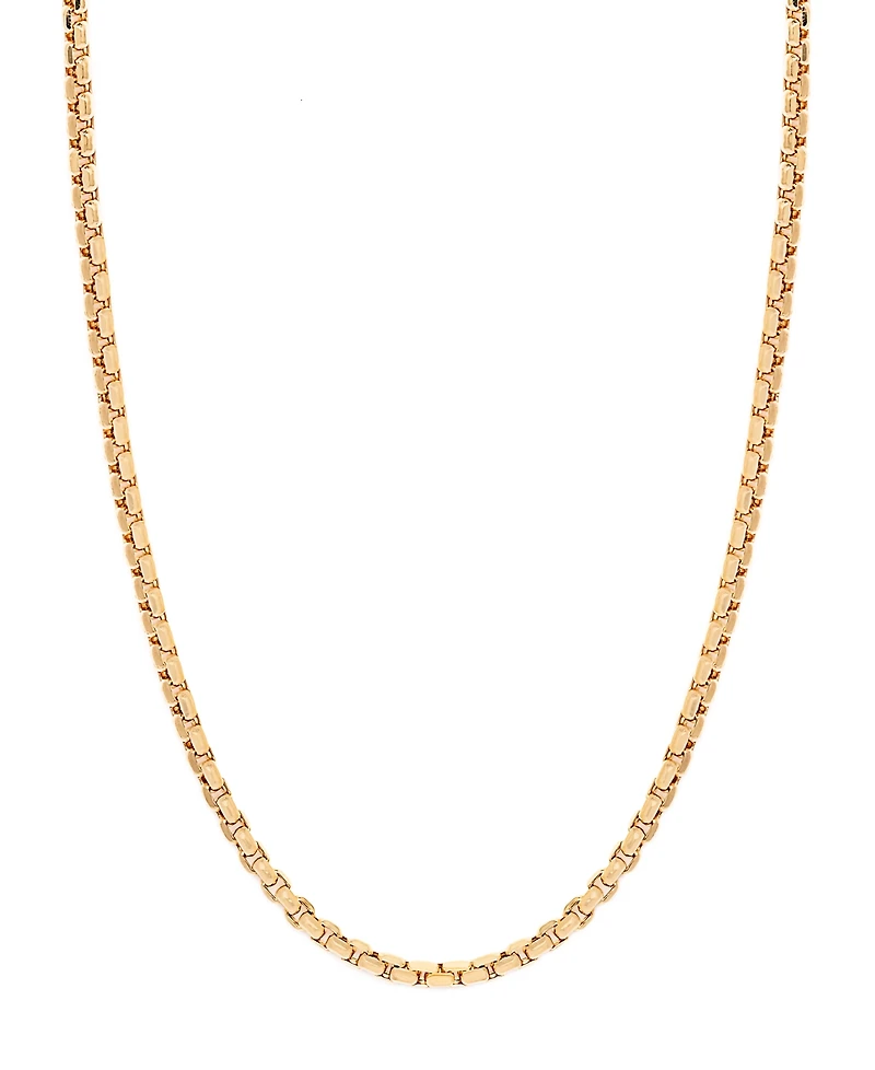 22" Round Box Link Chain Necklace (1-1/2mm) in 14k Gold