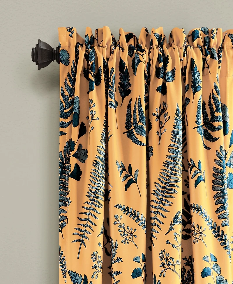 Devonia Botanical Print 52" x 84" Curtain Set