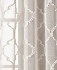 Lush Decor Avon Trellis Grommet Sheer Window Curtain Panels Pair 38"W x 84"L - Sheer Curtains for Living Room