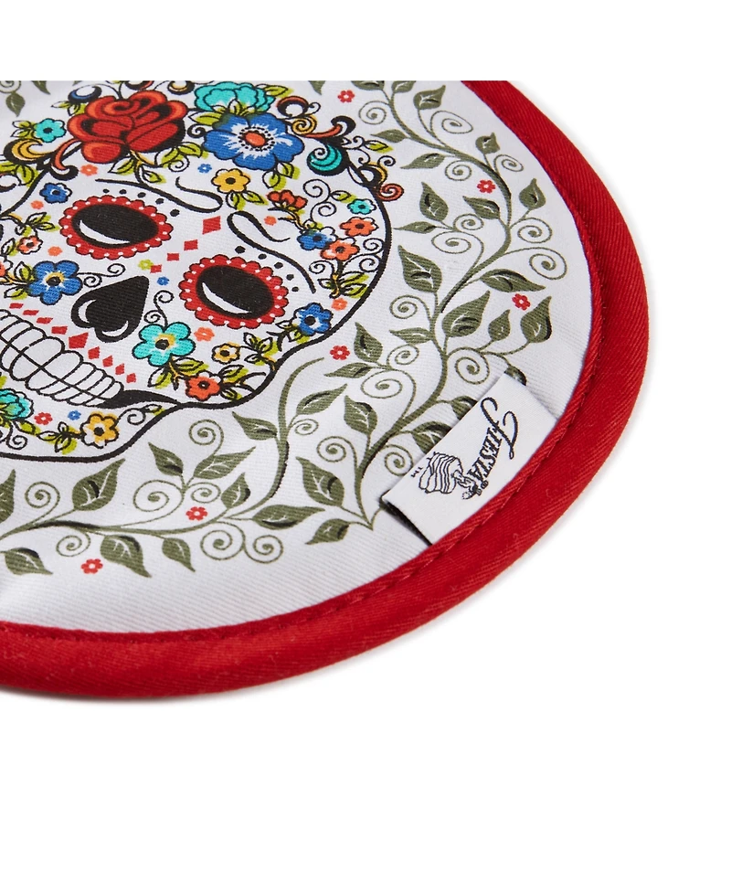 Fiesta Skull & Vine Oven Mitt & Pot Holder, Set of 2