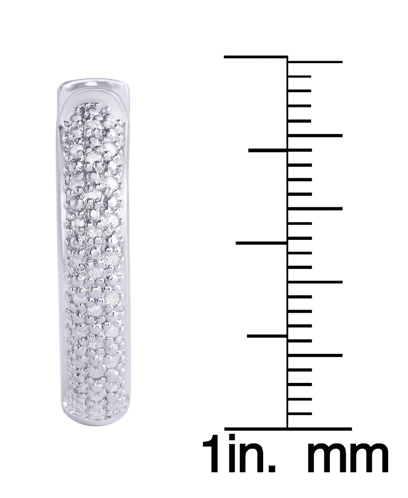 Diamond 1/4 ct. t.w. Pave Hoop Earrings in Sterling Silver