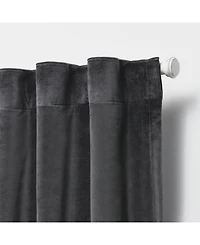 Lauren Ralph Velvety Room Darkening Back Tab Rod Pocket Curtain Panel, 52" x 63"
