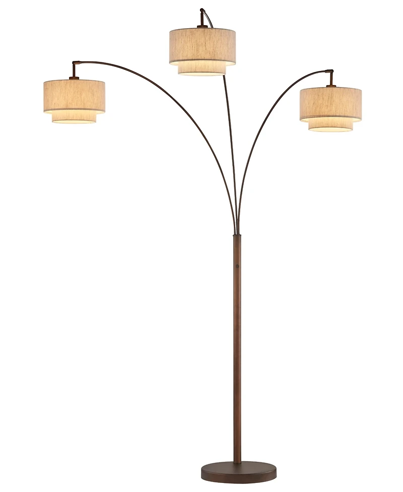 Artiva Usa Lumiere Iii 80" Led Arched Floor Lamp Double Layer Shade with Dimmer