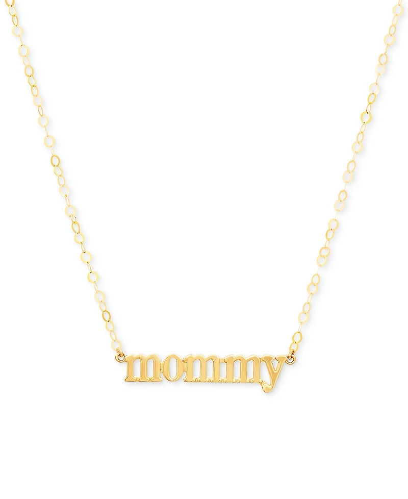 Mommy 18" Pendant Necklace in 10k Gold
