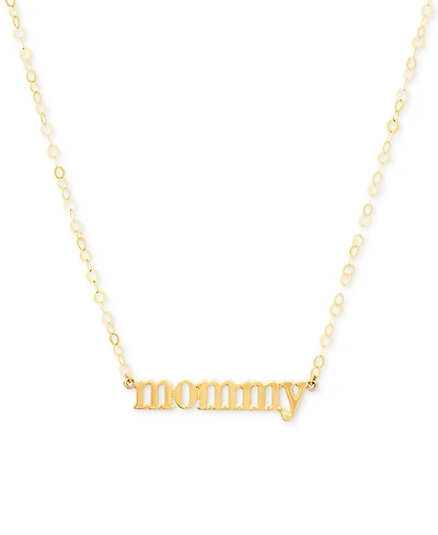 Mommy 18" Pendant Necklace in 10k Gold