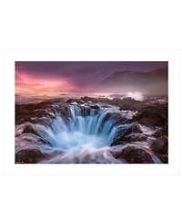 Trendy Decor 4U Genesis by Moises Levy, Ready to hang Framed Print, White Frame, 21" x 15"