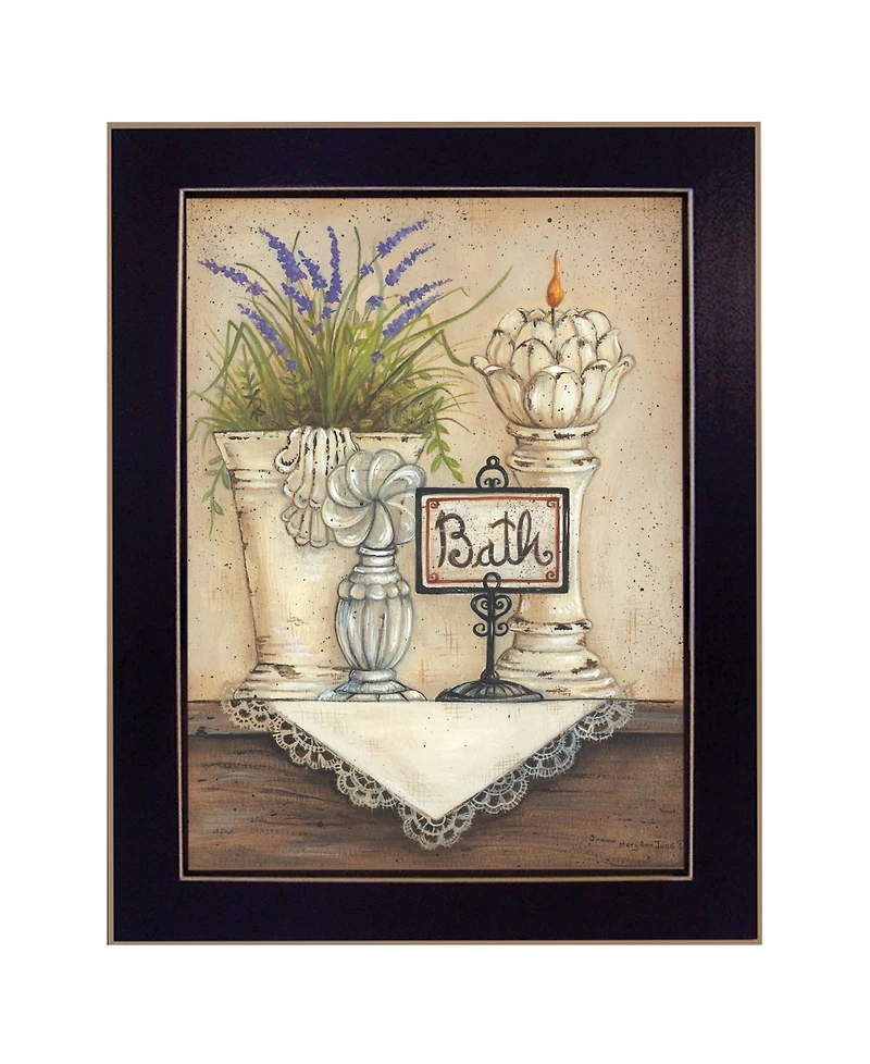 Trendy Decor 4U Bath By Mary June, Printed Wall Art, Ready to hang, Black Frame, 10" x 12"
