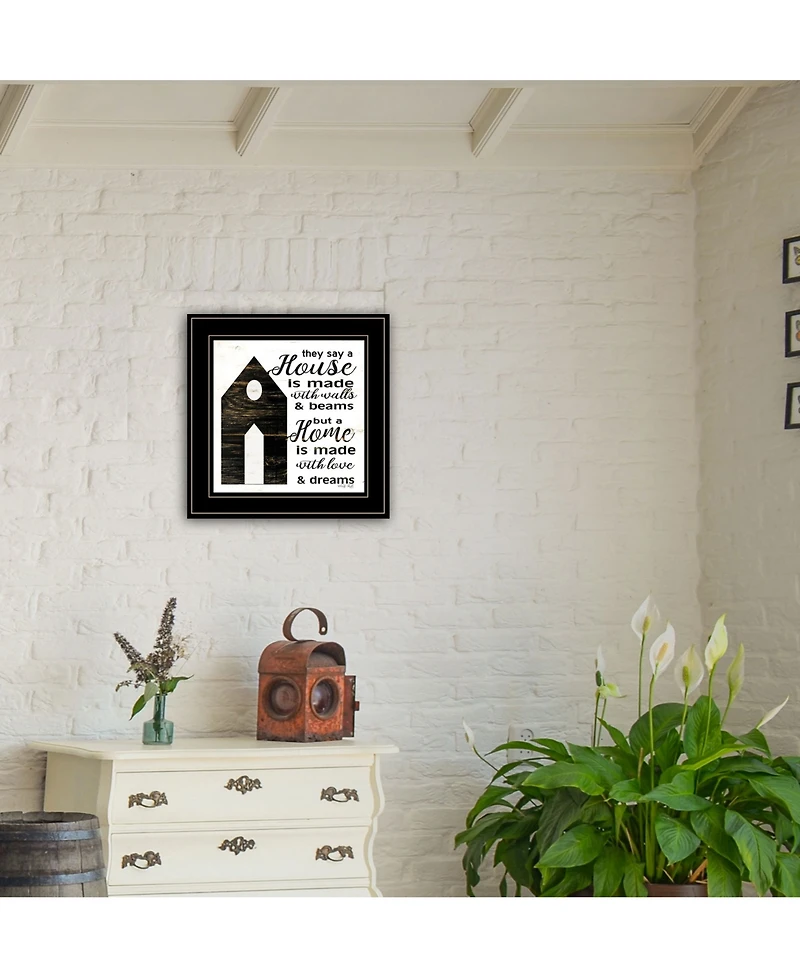 Trendy Decor 4U A House by Cindy Jacobs, Ready to hang Framed Print, Black Frame, 15" x 15"