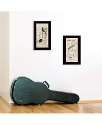 Trendy Decor 4U Music Collection 2-Piece Vignette By Marla Rae, Black Frame, 11" x 21"