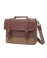 Tsd Brand Stone Creek Waxed Canvas Briefcase