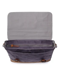 Tsd Brand Stone Creek Waxed Canvas Briefcase