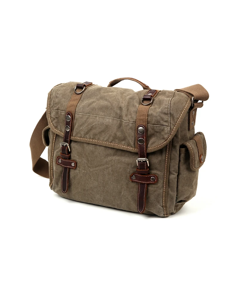 Tsd Brand Silver Road Canvas Messenger Bag