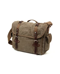 Tsd Brand Silver Road Canvas Messenger Bag
