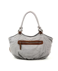 Tsd Brand Bold Lotus Canvas Hobo Bag