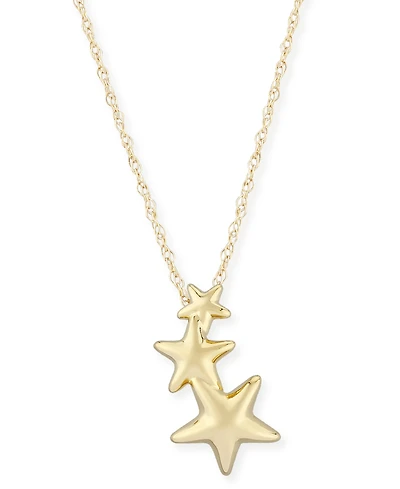 Triple Star Crawler Necklace Set in 14k Gold