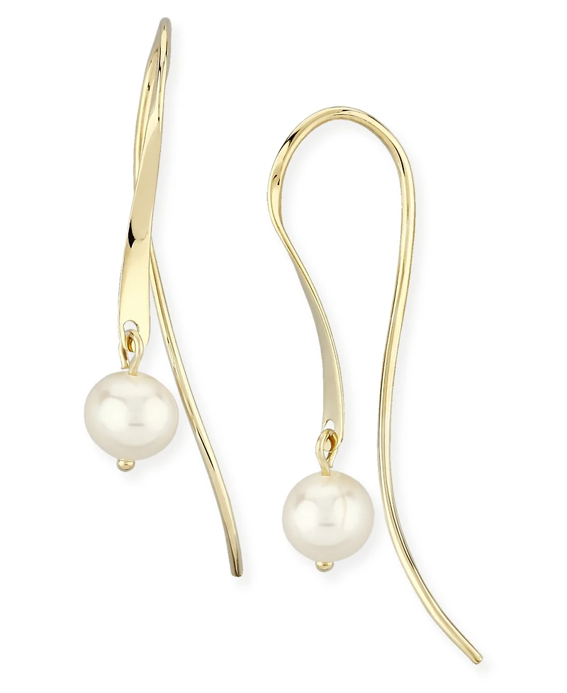 Macy's Cultured Freshwater Pearl (5mm) Love Knot Stud Earrings 14k Gold