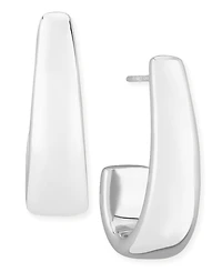 J-Hoop Earrings Set in 14k White Gold