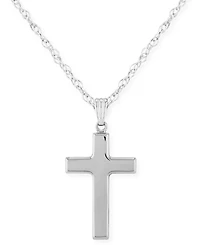 Flat Cross Necklace Set 14k White Or Yellow Gold