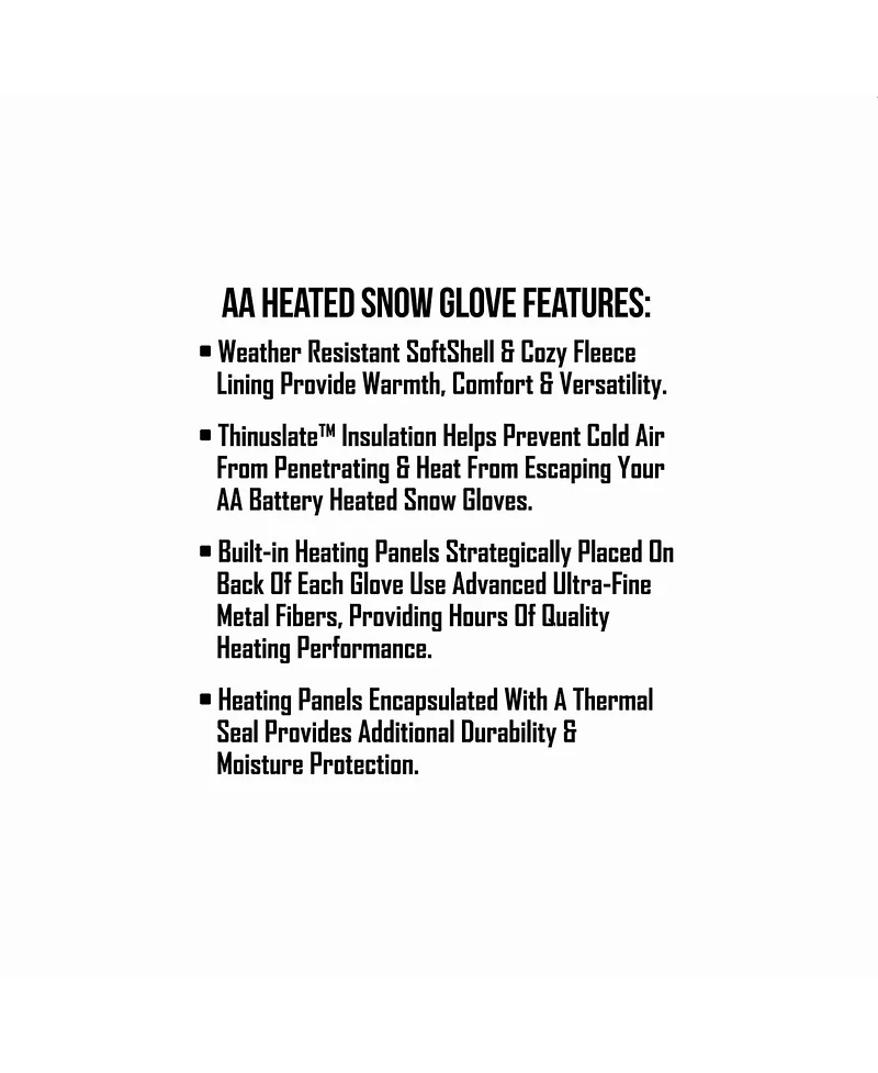 ActionHeat Women's Aa Battery Heated Snow Gloves