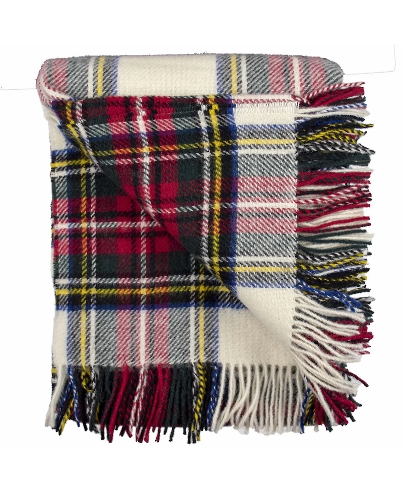 Prince of Scots Highland Tartan Tweed Pure 100% Wool Throw, 72" x 59"