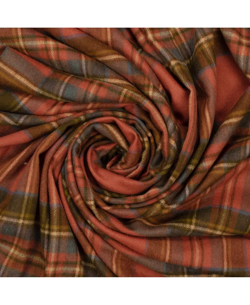 Prince of Scots Highland Tartan Tweed Merino Wool Throw, 55" x 72"