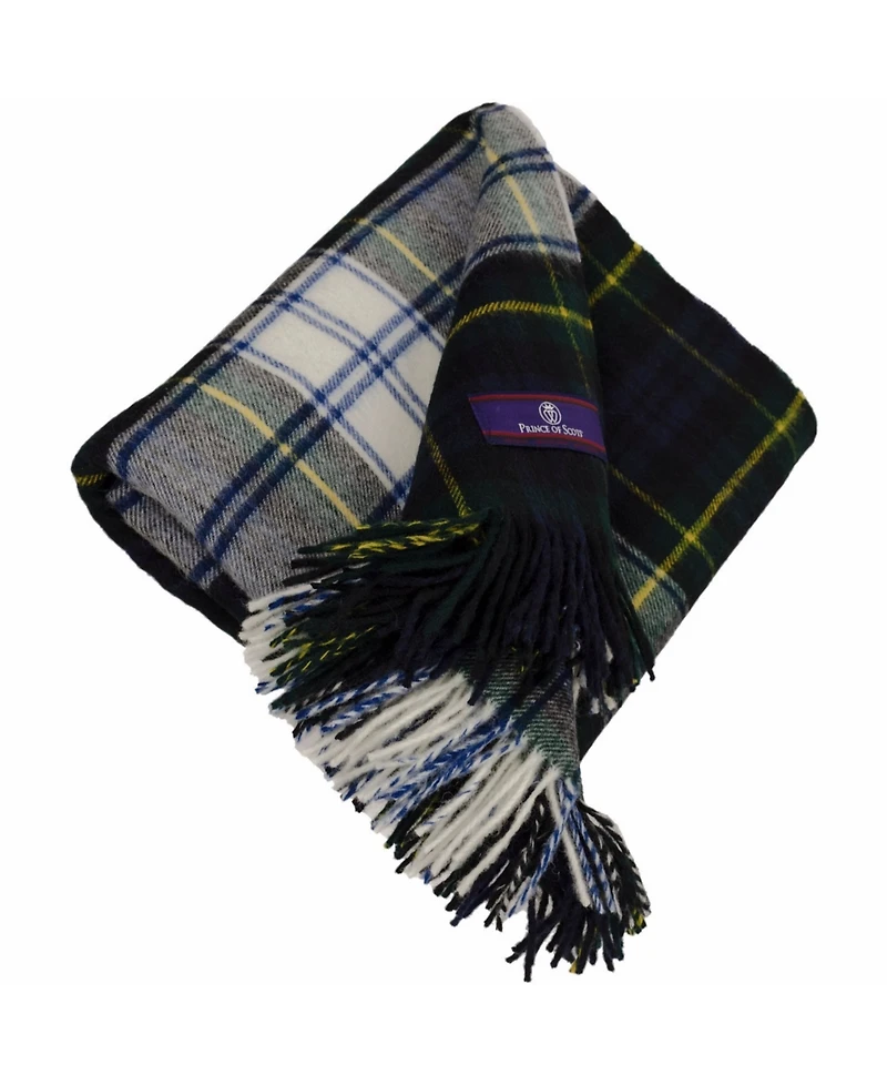 Prince of Scots Highland Tartan Tweed Merino Wool Throw, 55" x 72"