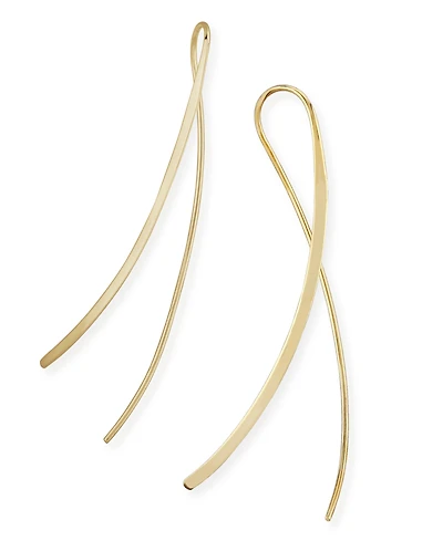 Cross Over Wire Sweep Earrings Set in 14k White, Yellow or Rose Gold