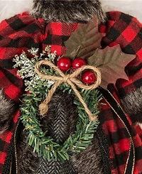 Glitzhome 12" H Plaid Angel Tree Top