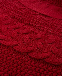 Glitzhome 52" D Knitted Acrylic Christmas Tree Skirt