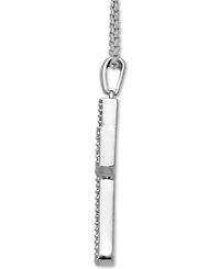 Men's Onyx (24 x 15-1/2mm) & Diamond (1/4 ct. t.w.) 22" Pendant Necklace in Sterling Silver