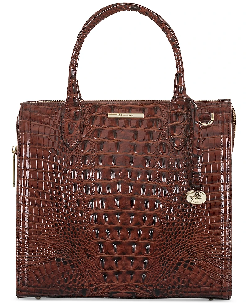 Brahmin Caroline Melbourne Embossed Leather Satchel Bag