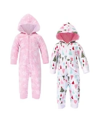 Hudson Baby Baby Girls Hudson Fleece Jumpsuits Coveralls Playsuits 2pk