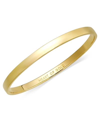 Kate Spade New York Bracelet, 12k Gold-Plated Heart of Gold Idiom Bangle Bracelet