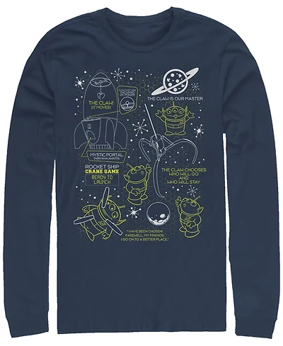 Disney Pixar Men's Toy Story Aliens Claw Master Map, Long Sleeve T-Shirt