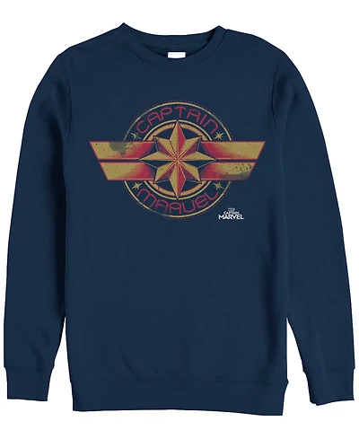 Marvel Men's Captain Chest Logo, Crewneck Fleece