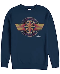 Marvel Men's Captain Chest Logo, Crewneck Fleece