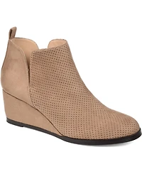 Journee Collection Women's Mylee Perforated Wedge Ankle Booties
