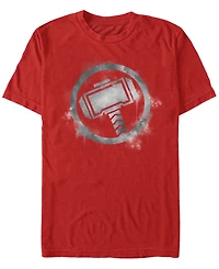 Marvel Men's Avengers Endgame Thor Spray Paint Logo, Short Sleeve T-shirt