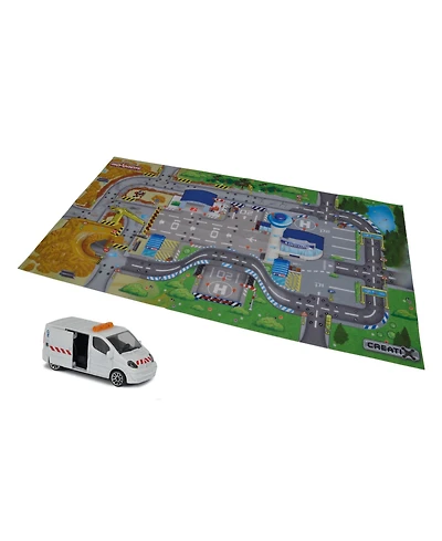 Dickie Toys Majorette - Creatix Construction Playmat Playset with 1 Die-Cast Car