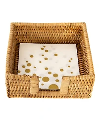 Artifacts Trading Company Artifacts Rattan Cocktail Napkin Holder with Cutout