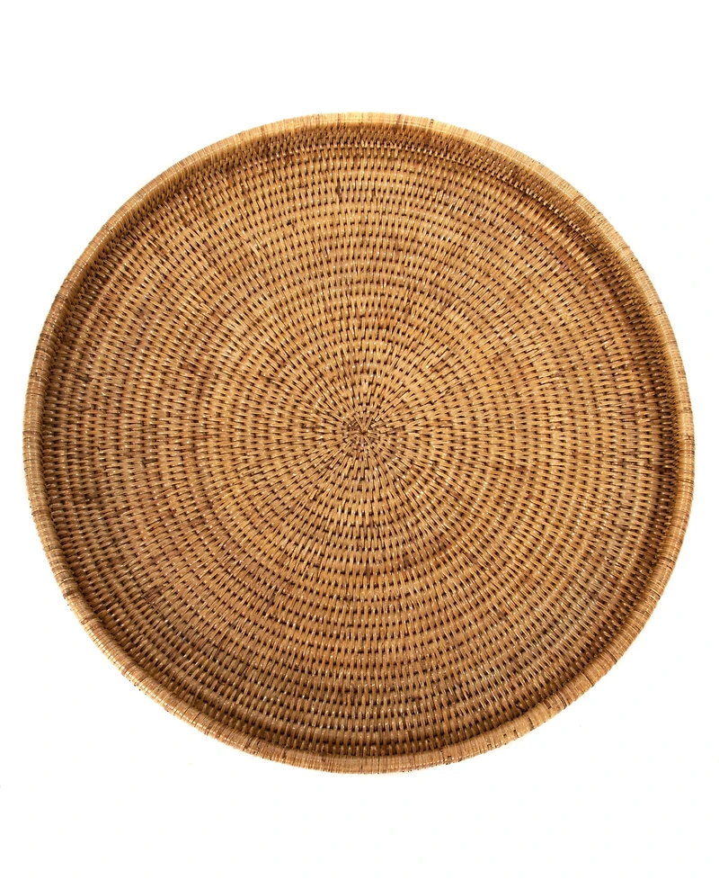 Artifacts Trading Company Rattan Round Ottoman Tray